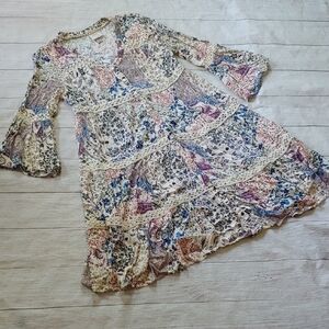 Knox Rose Cream and Purple Floral Dress